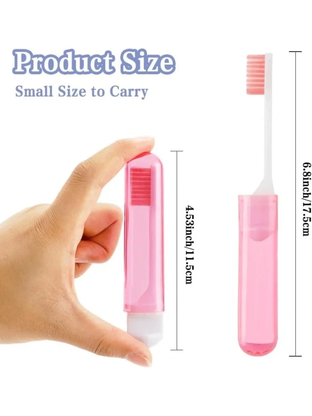 Travel Toothbrush 3 Pcs Mini Portable Folding with Cover
